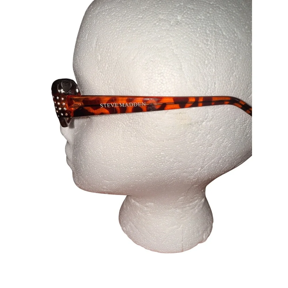 Steve Madden‎ S189 TS Tortoise Rhinestone Rectangular Sunglasses Brown Gradient